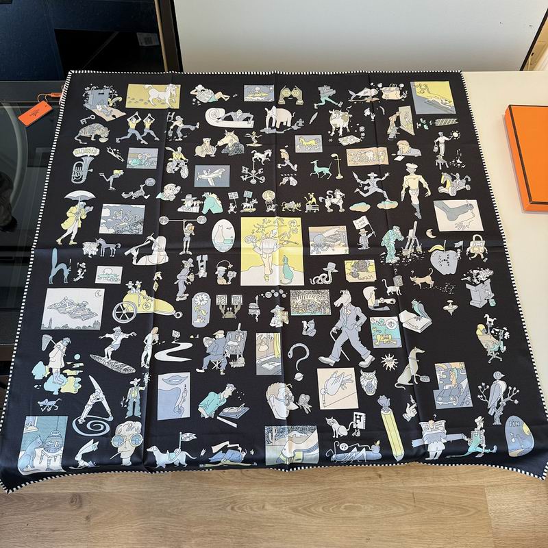 Hermes silk scarf hm (222)