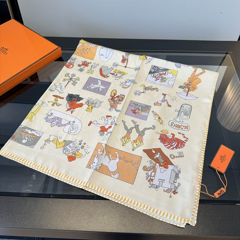 Hermes silk scarf hm (223)