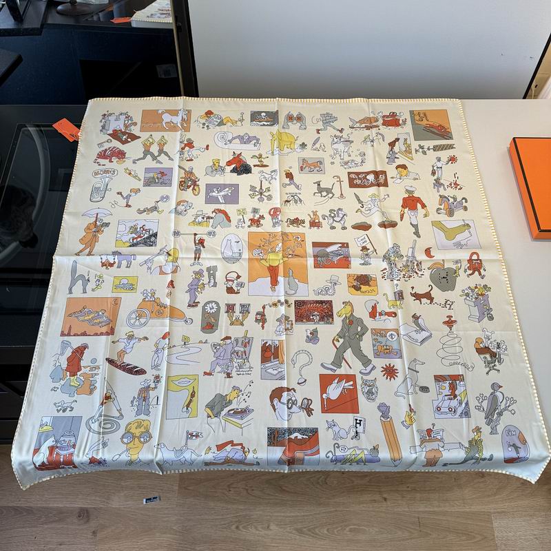 Hermes silk scarf hm (225)