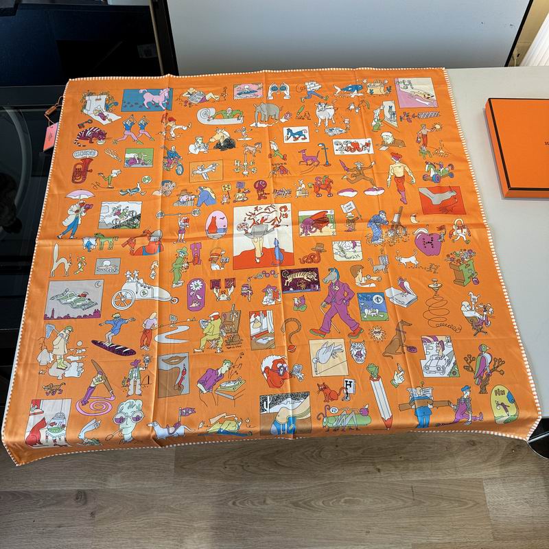 Hermes silk scarf hm (228)