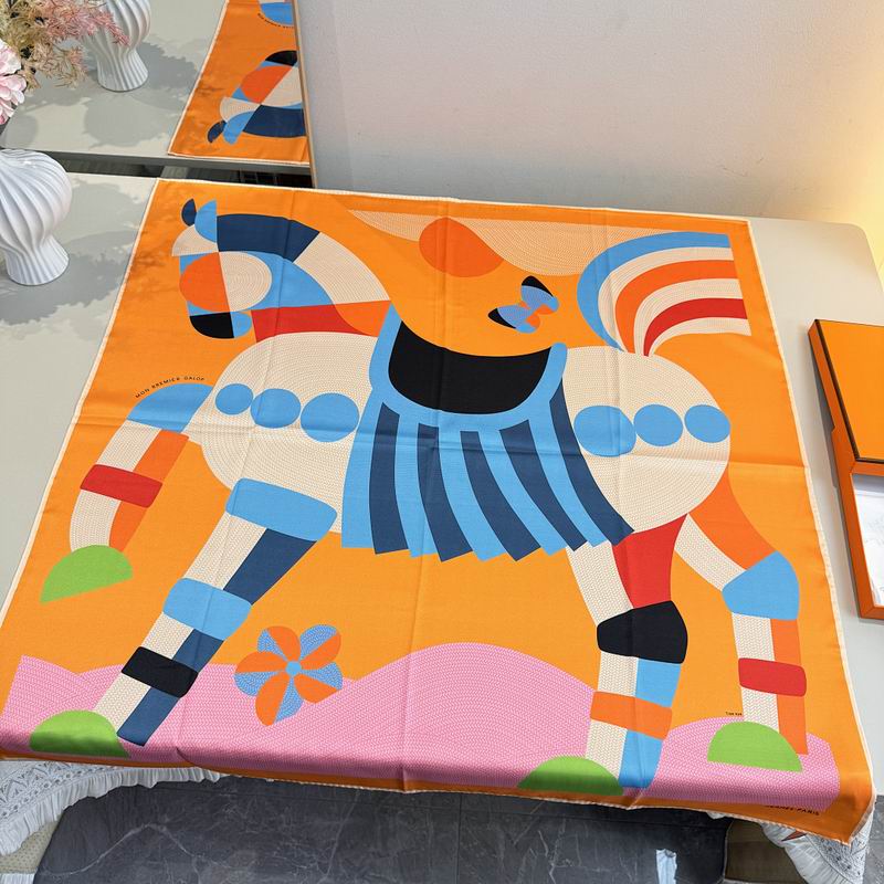Hermes silk scarf hm (238)