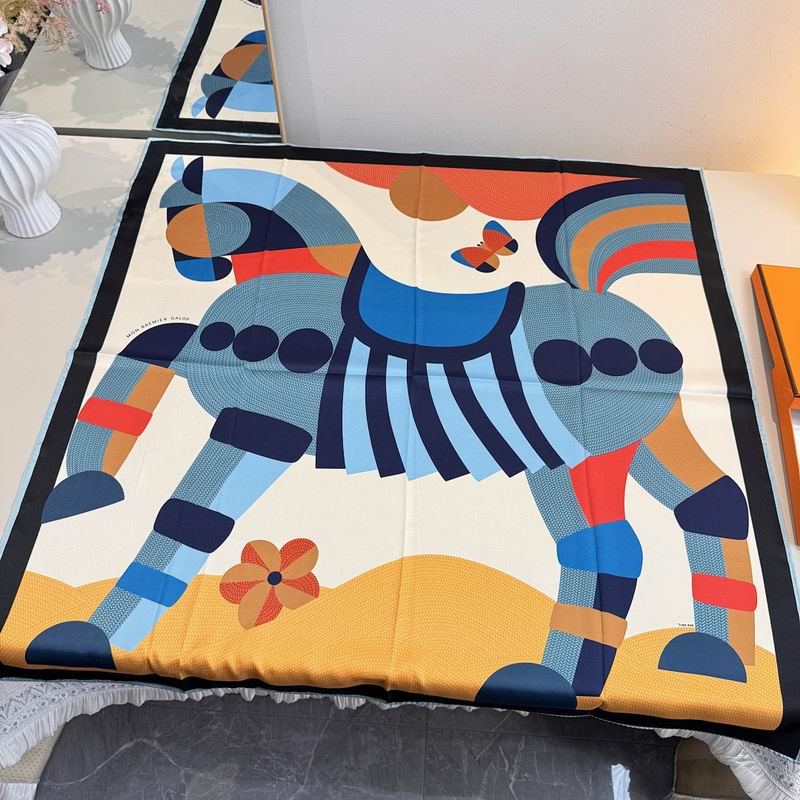 Hermes silk scarf hm (244)