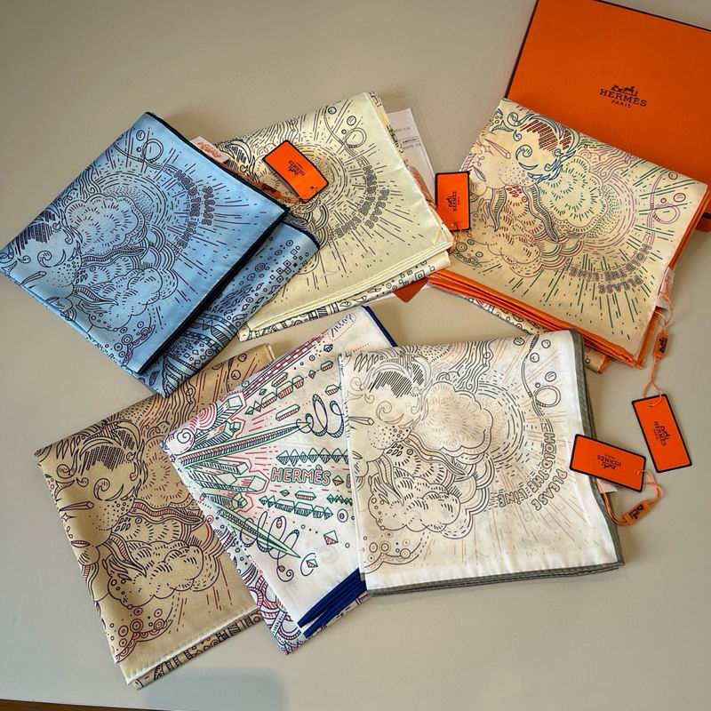 Hermes silk scarf hm (251)