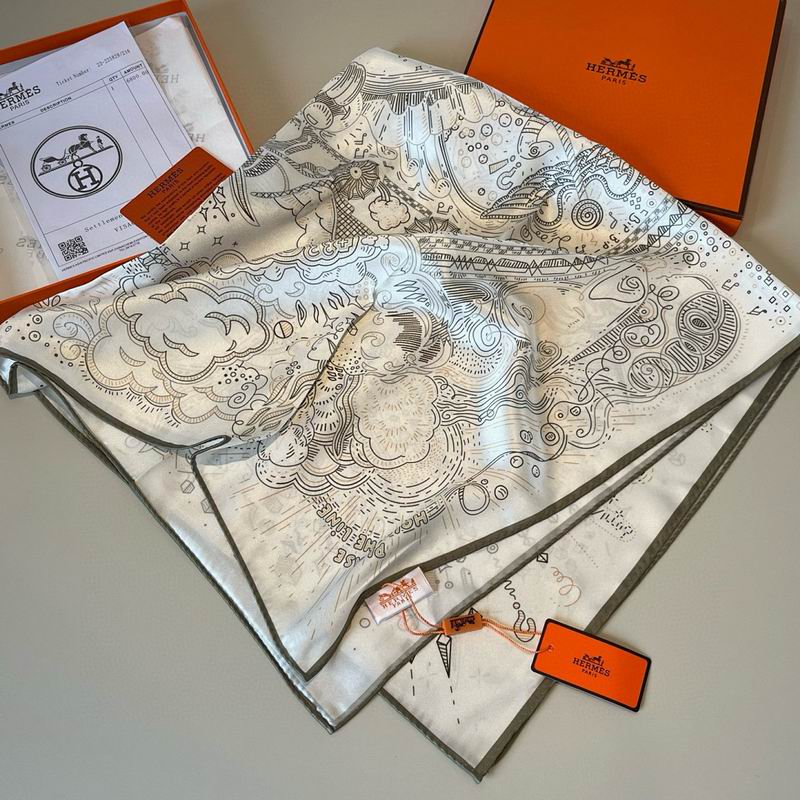 Hermes silk scarf hm (252)