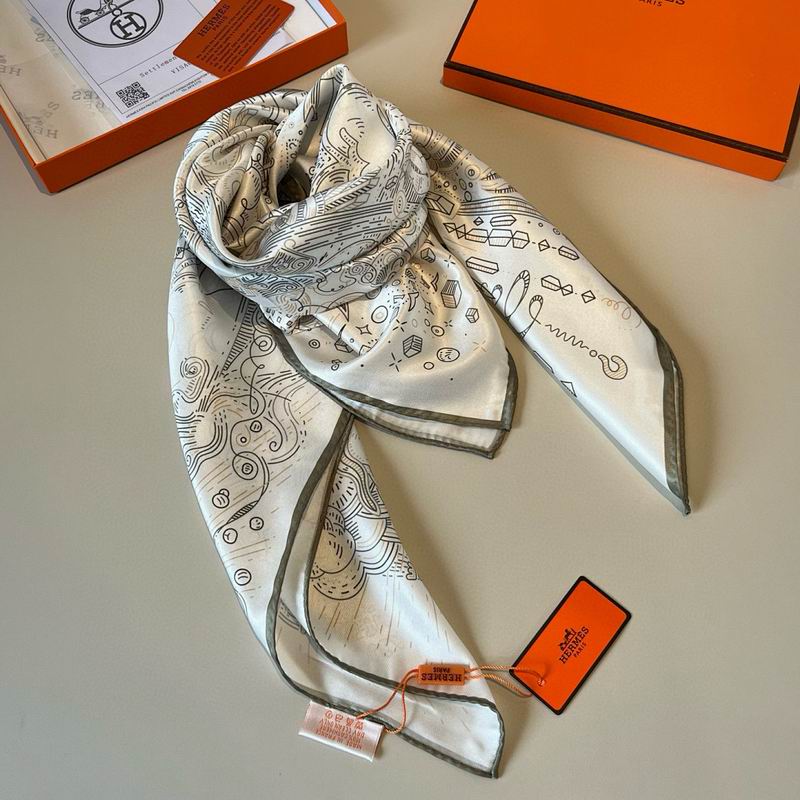 Hermes silk scarf hm (253)