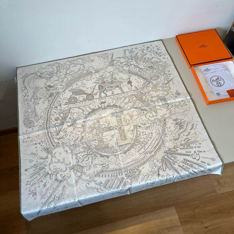 Hermes silk scarf hm (254)