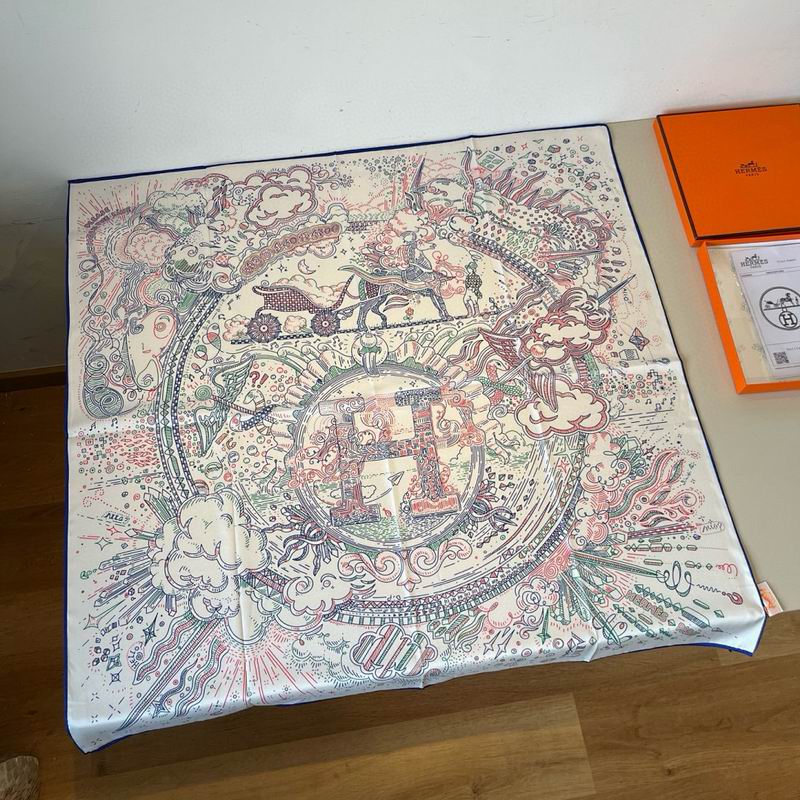 Hermes silk scarf hm (257)