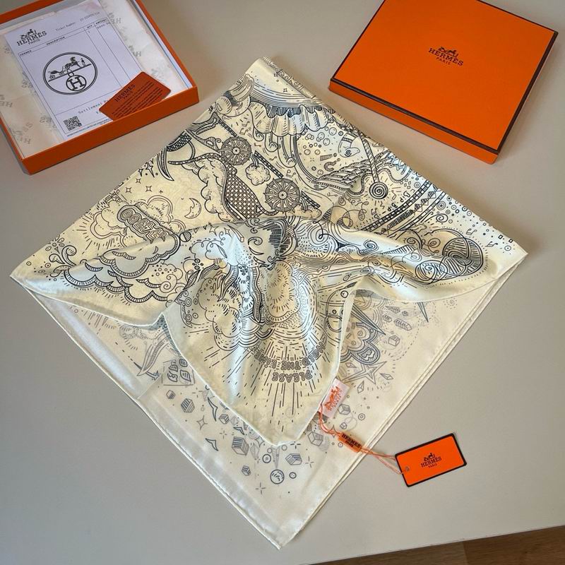 Hermes silk scarf hm (258)