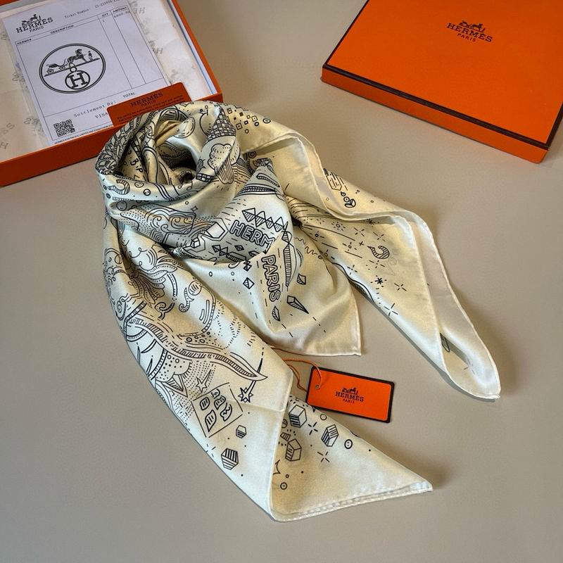 Hermes silk scarf hm (259)