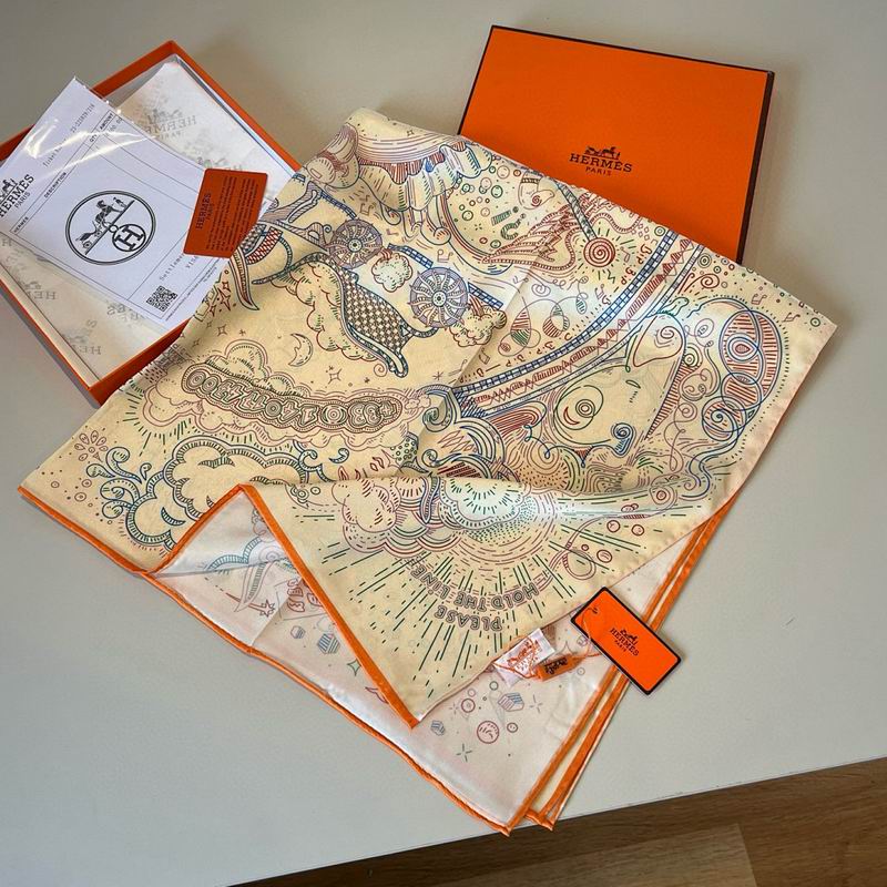 Hermes silk scarf hm (261)