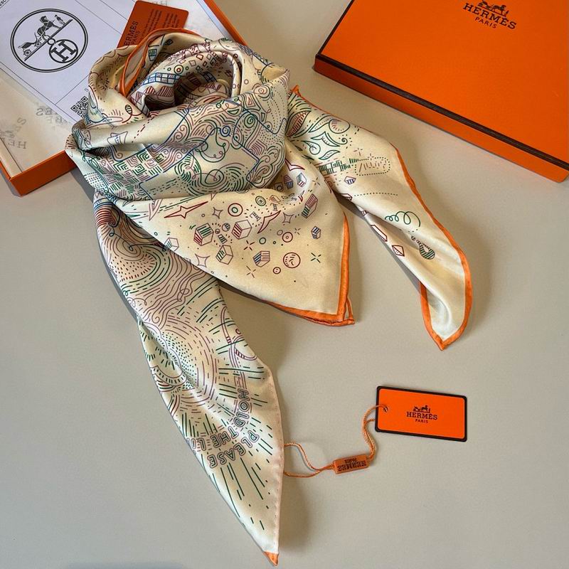 Hermes silk scarf hm (262)