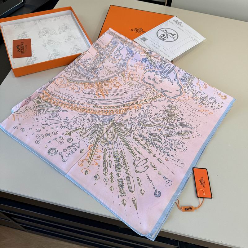 Hermes silk scarf hm (267)