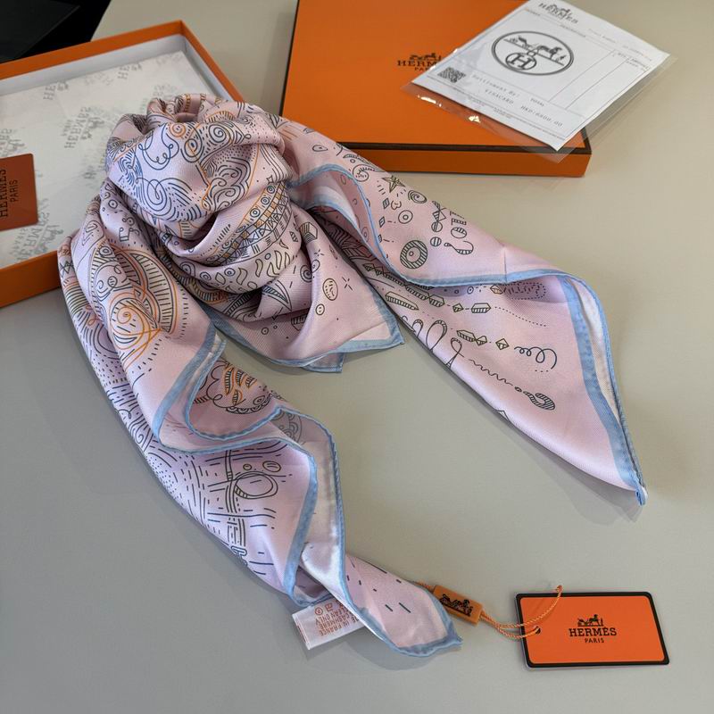 Hermes silk scarf hm (268)