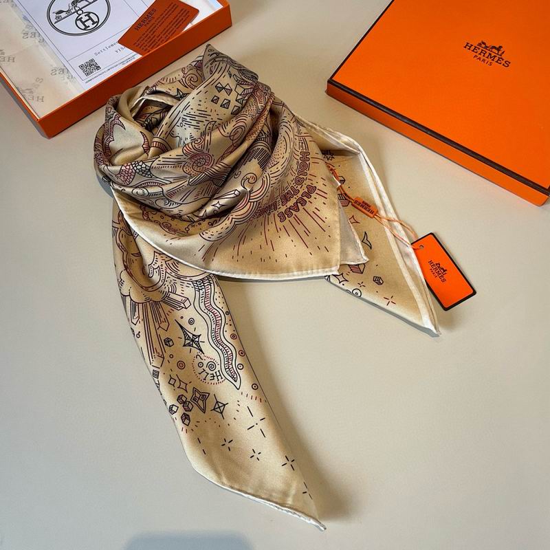 Hermes silk scarf hm (271)