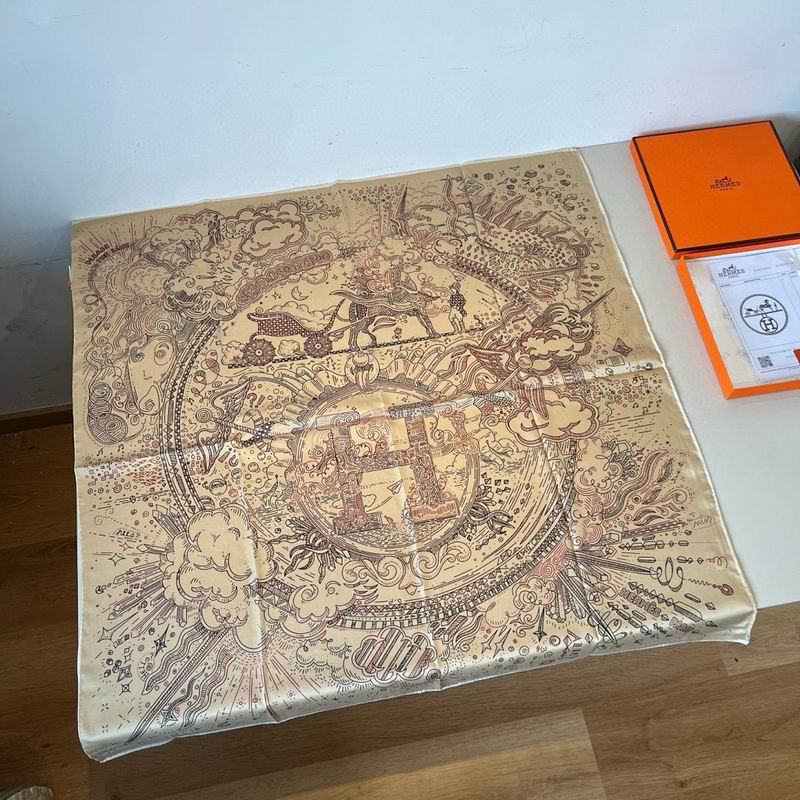 Hermes silk scarf hm (272)
