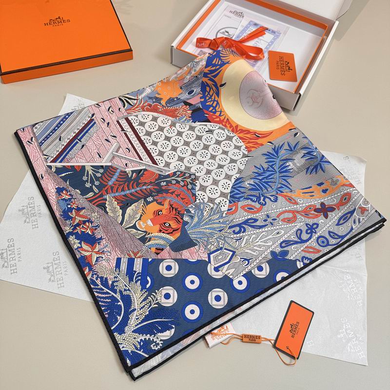 Hermes silk scarf hm (293)
