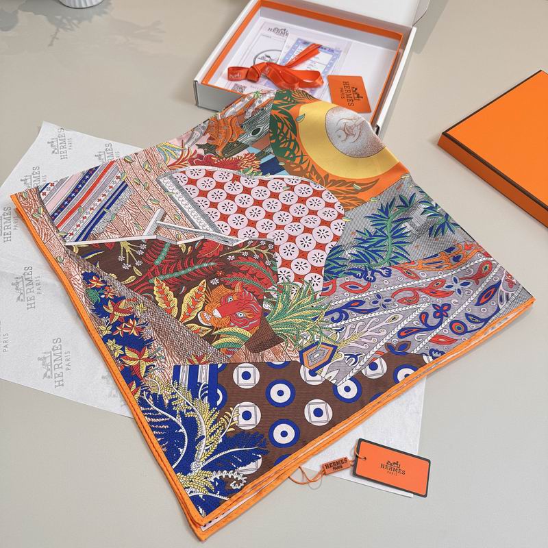 Hermes silk scarf hm (296)