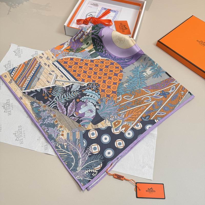 Hermes silk scarf hm (299)