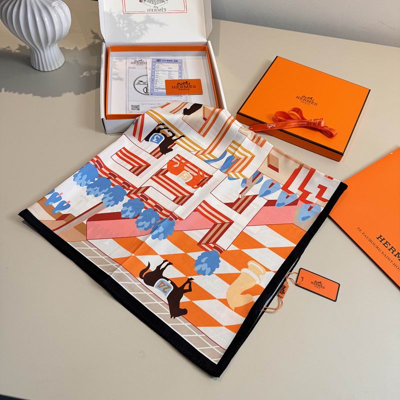 Hermes silk scarf hm (322)