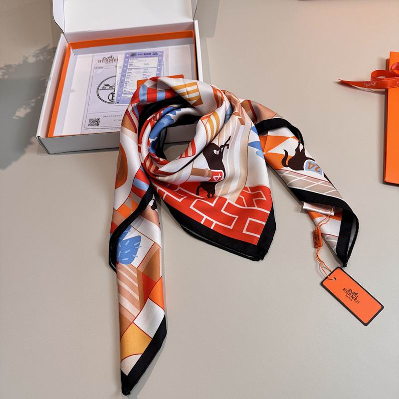 Hermes silk scarf hm (323)