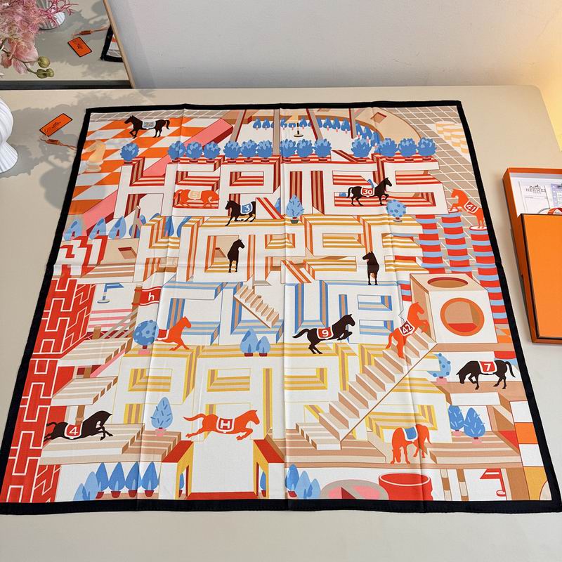 Hermes silk scarf hm (324)