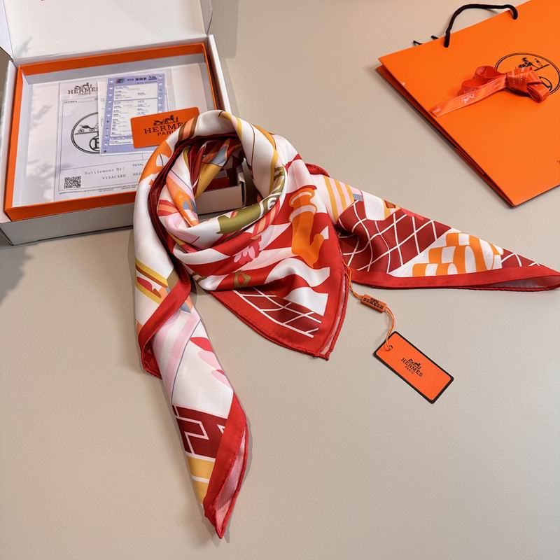 Hermes silk scarf hm (326)