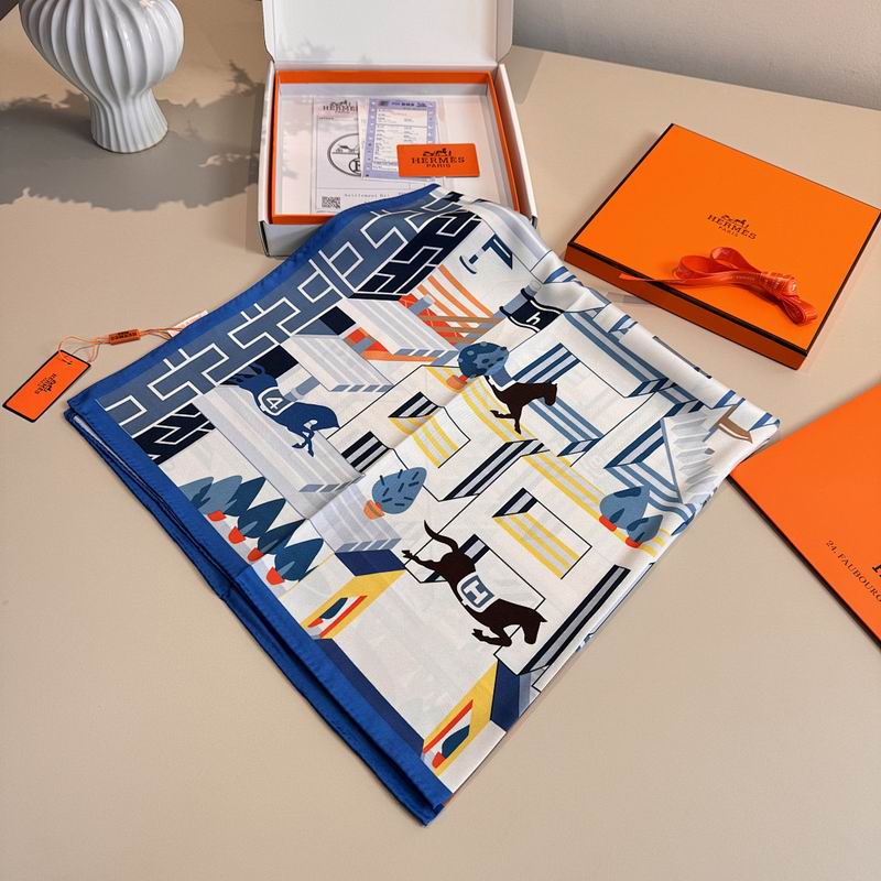 Hermes silk scarf hm (328)