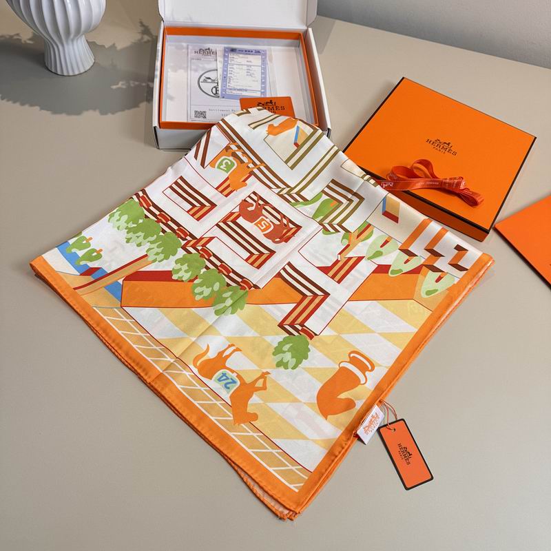 Hermes silk scarf hm (331)