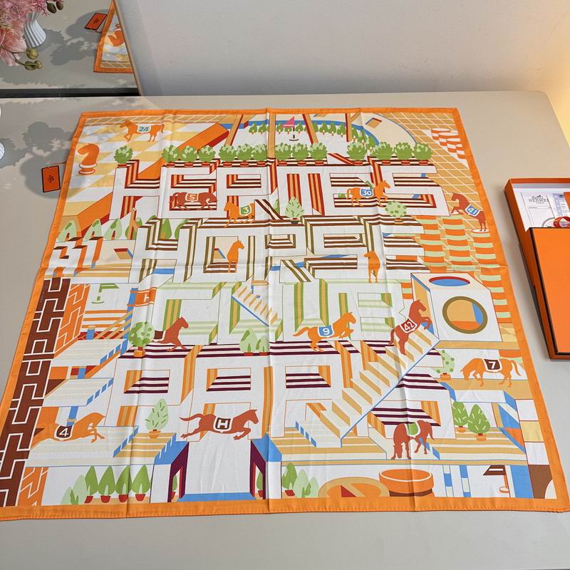 Hermes silk scarf hm (333)