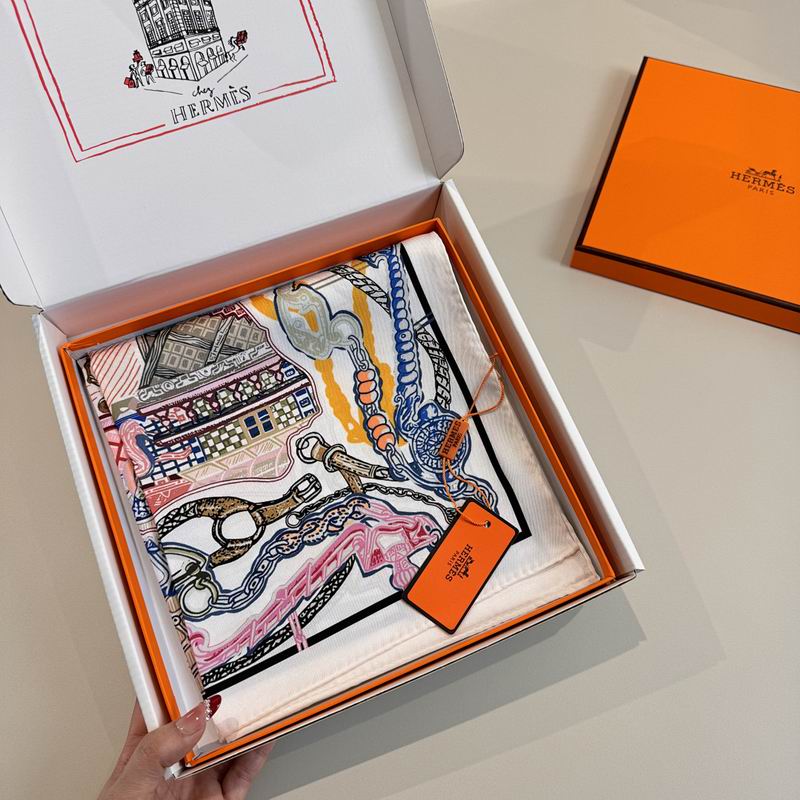 Hermes silk scarf hm (335)