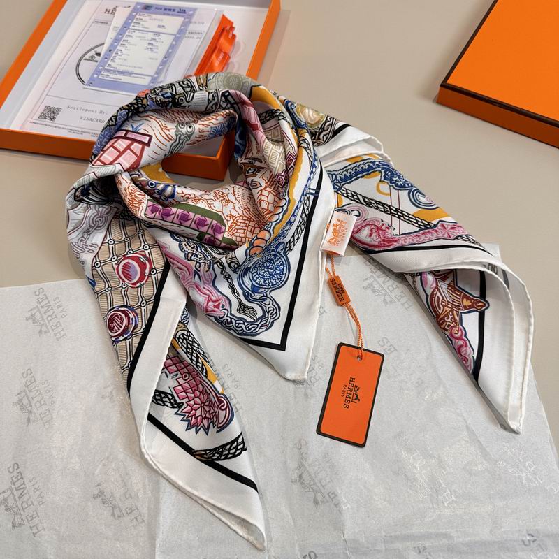 Hermes silk scarf hm (336)