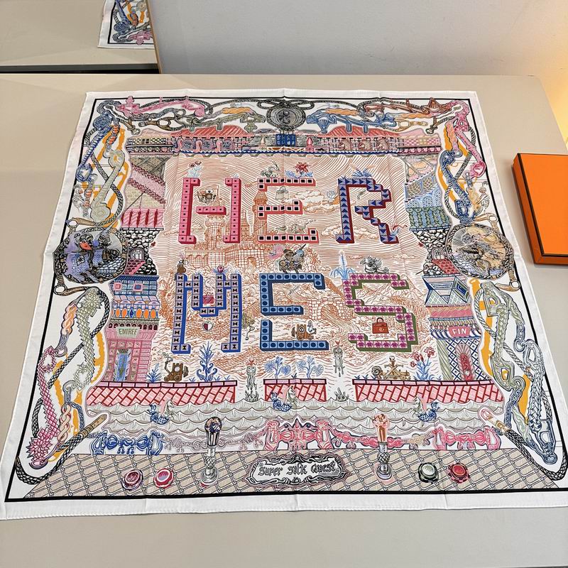 Hermes silk scarf hm (337)