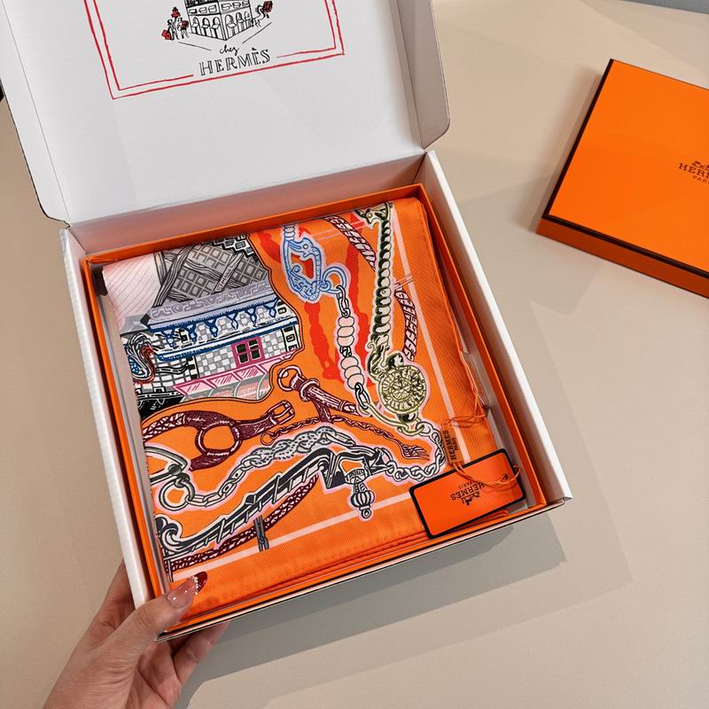 Hermes silk scarf hm (338)