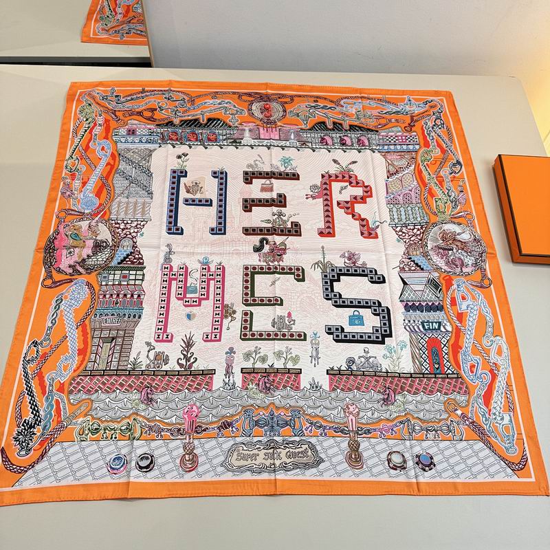 Hermes silk scarf hm (340)