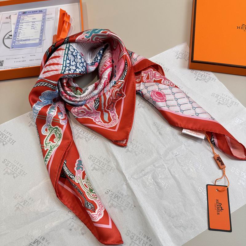 Hermes silk scarf hm (342)