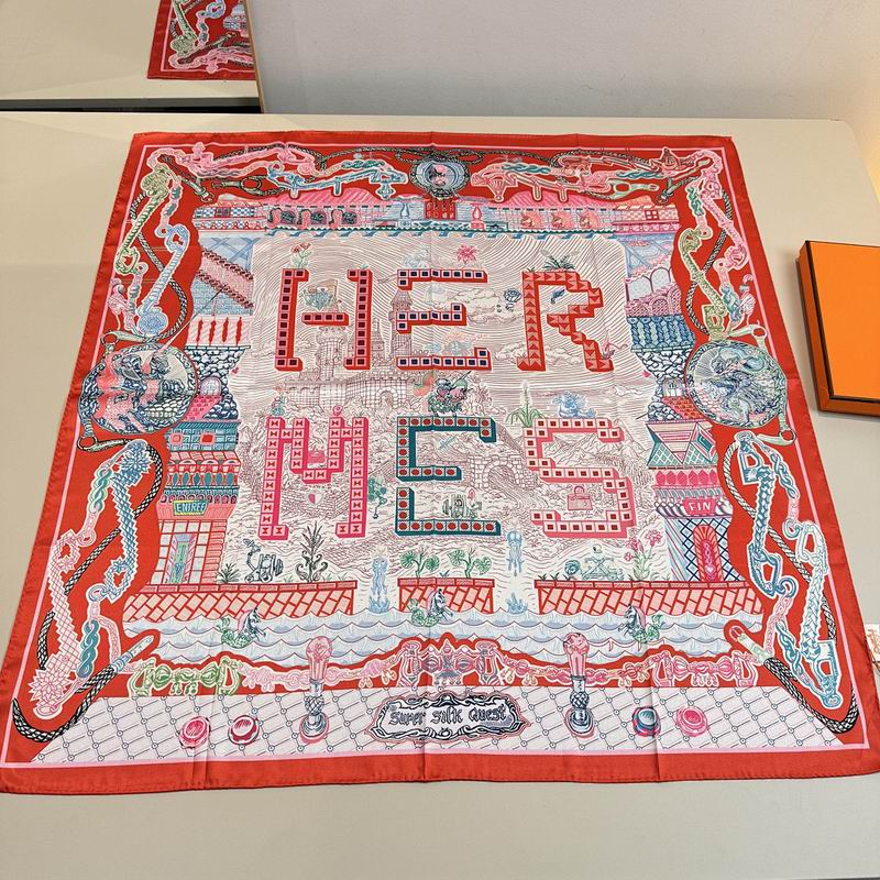 Hermes silk scarf hm (343)