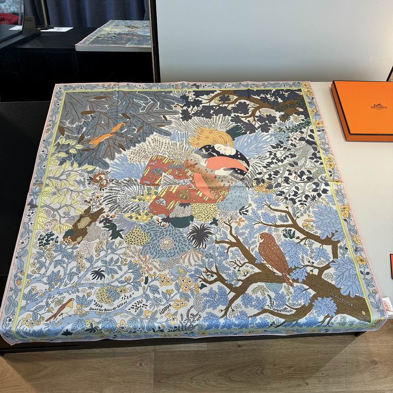 Hermes silk scarf hm (347)