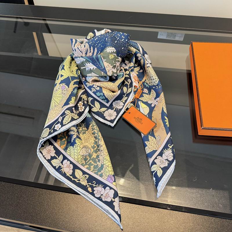 Hermes silk scarf hm (349)