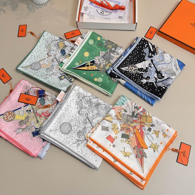 Hermes silk scarf hm (354)