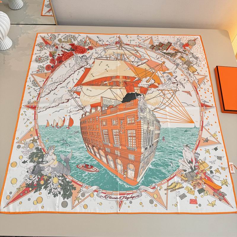 Hermes silk scarf hm (357)
