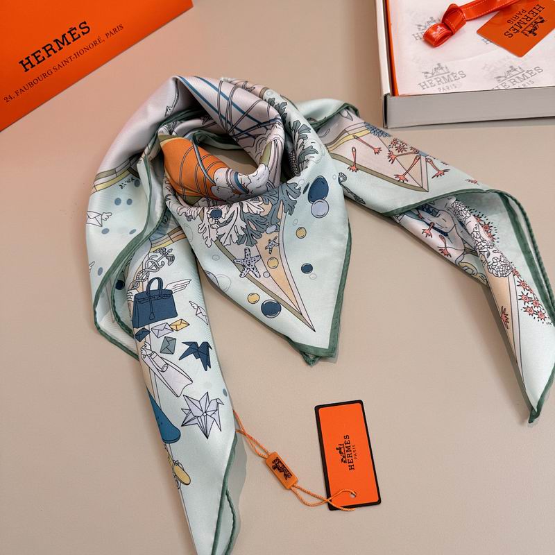 Hermes silk scarf hm (359)