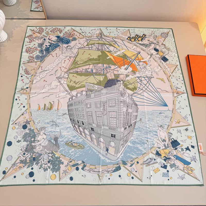 Hermes silk scarf hm (360)