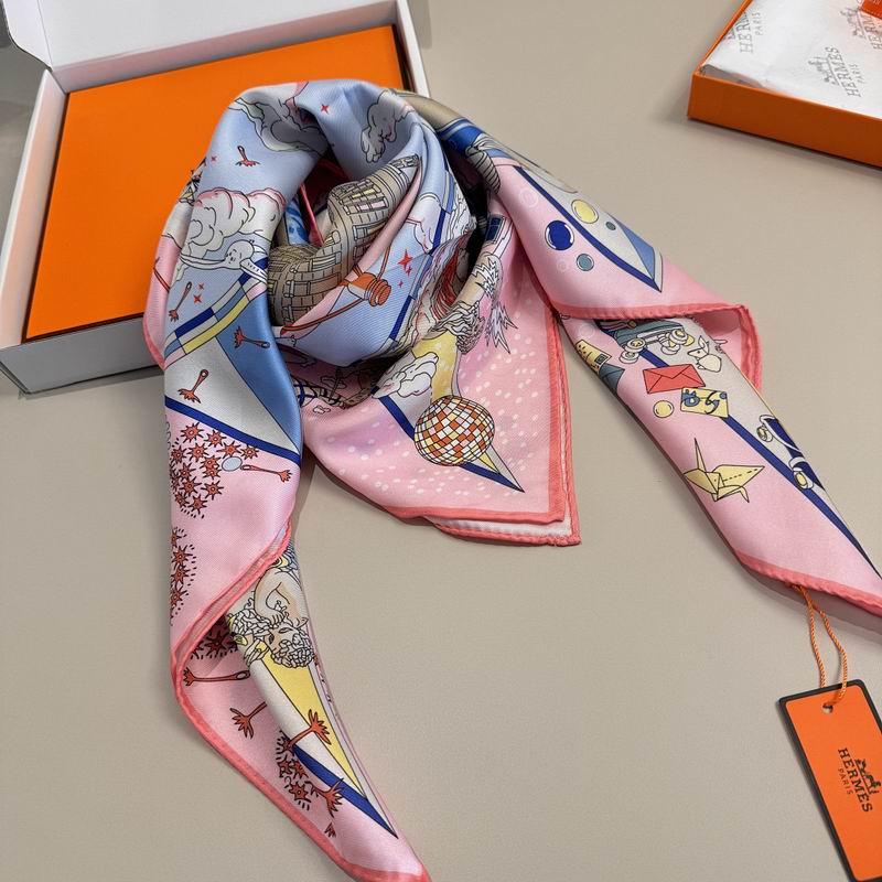 Hermes silk scarf hm (362)