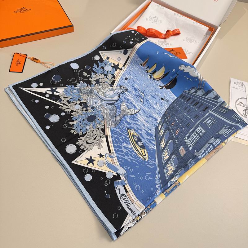 Hermes silk scarf hm (367)