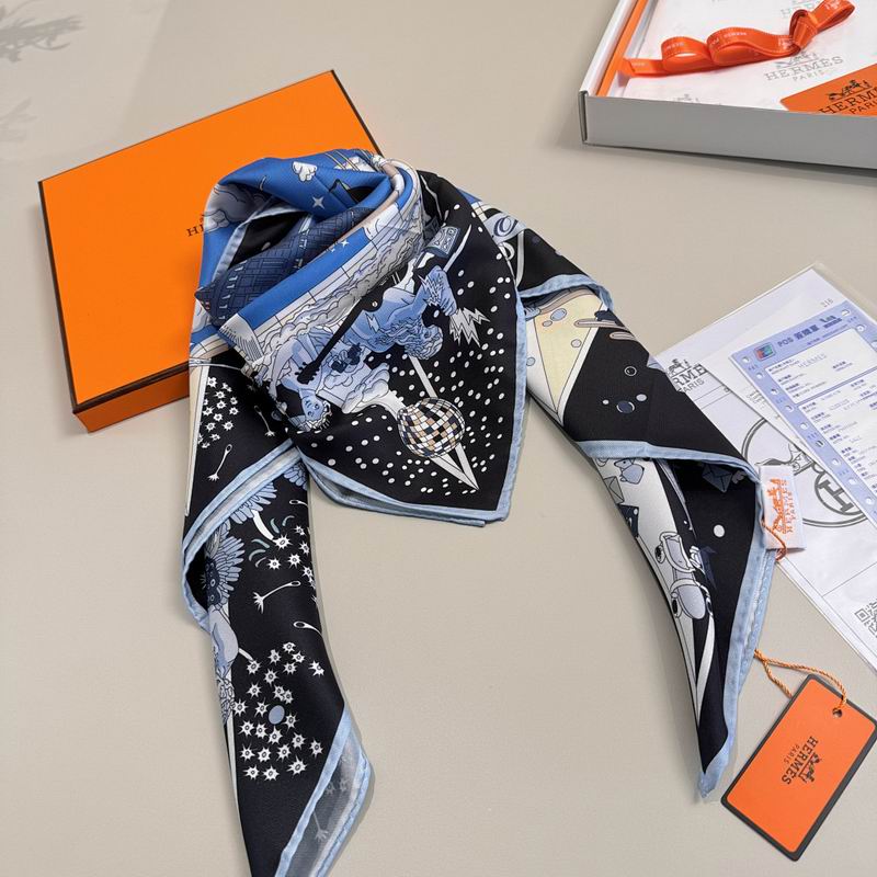 Hermes silk scarf hm (368)