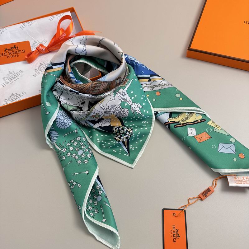Hermes silk scarf hm (371)