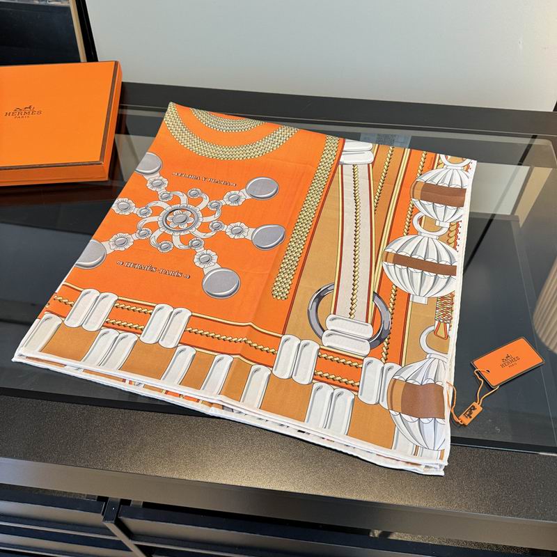 Hermes silk scarf hm (374)
