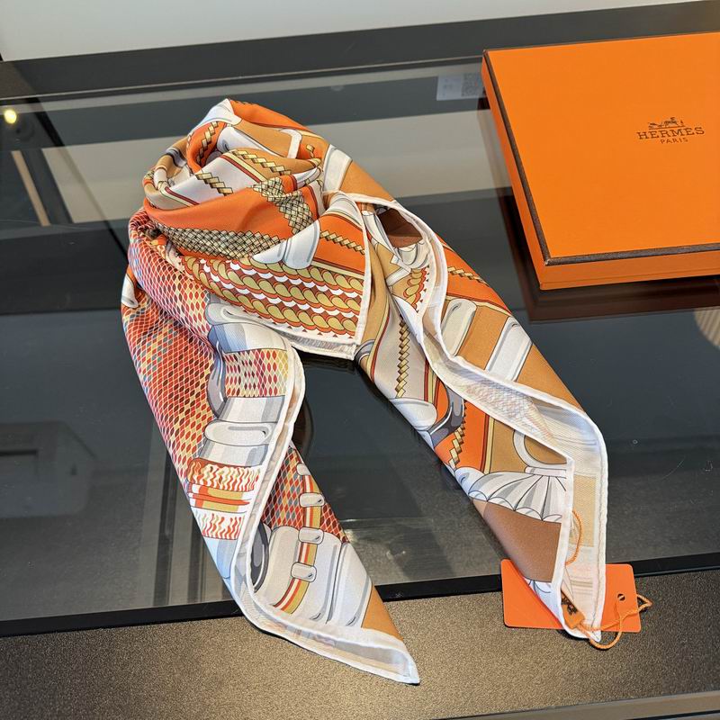 Hermes silk scarf hm (375)