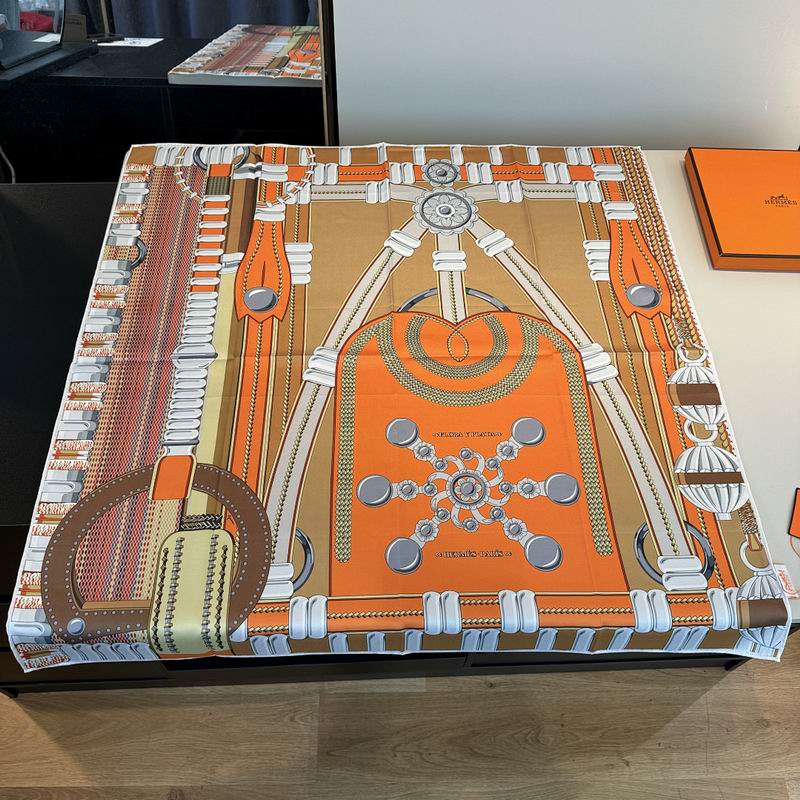 Hermes silk scarf hm (376)