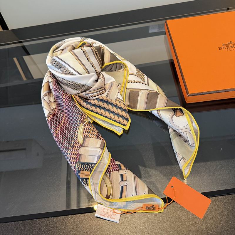 Hermes silk scarf hm (378)
